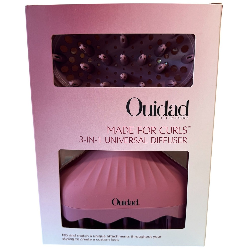 Ouidad Made For Curls 3-in-1 Universal Diffuser Pink Hair Styling Tool NIB